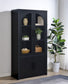 Riva 4-door Tall Accent Display Cabinet LED Lighting Black