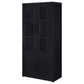 Riva 4-door Tall Accent Display Cabinet LED Lighting Black