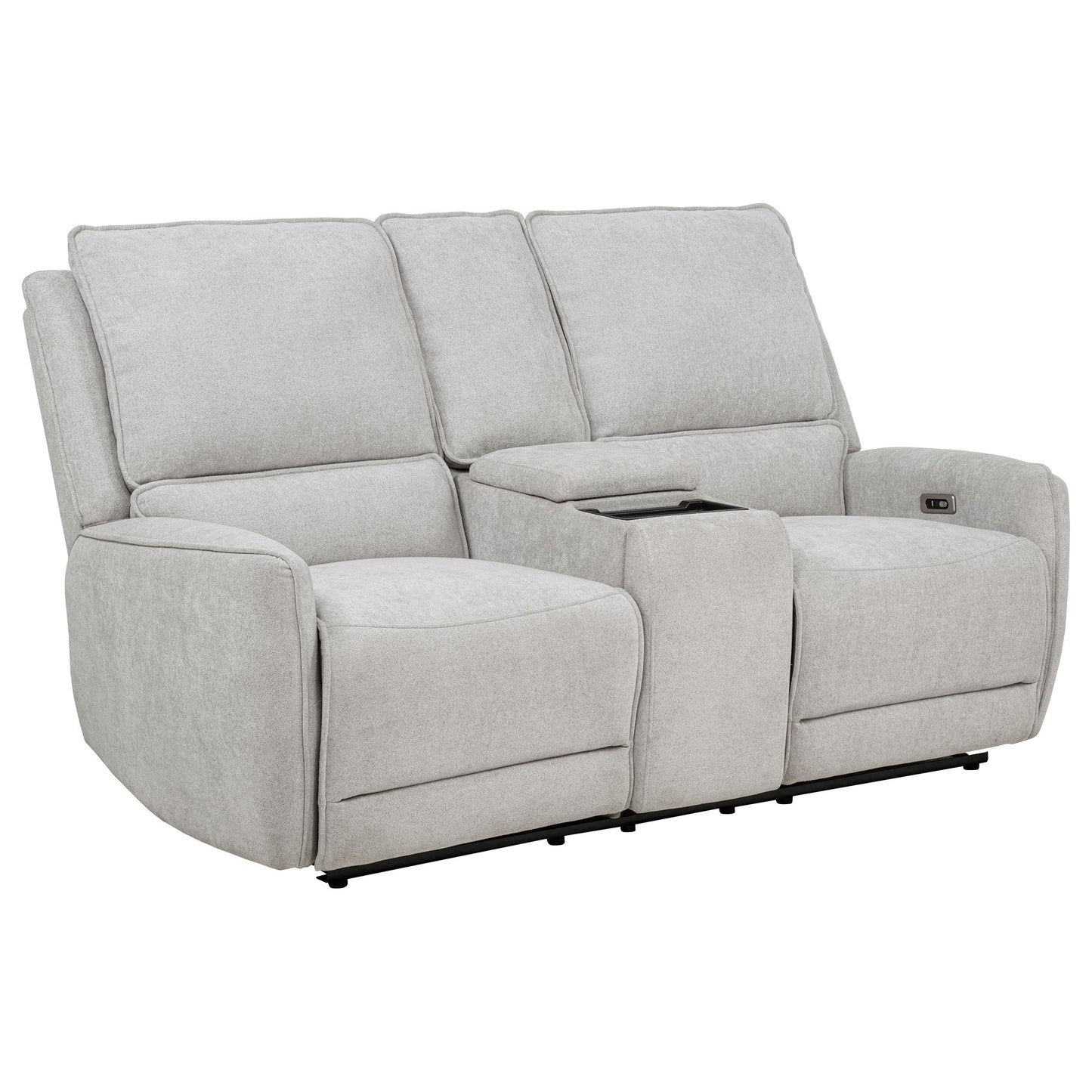Sylmar Chenille Upholstered Power Reclining Loveseat Dove Grey