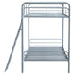 Carson Metal Twin Over Twin Bunk Bed Glossy Silver