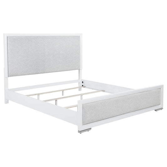 Gracemont 57-inch Eastern King Panel Bed Grey and White