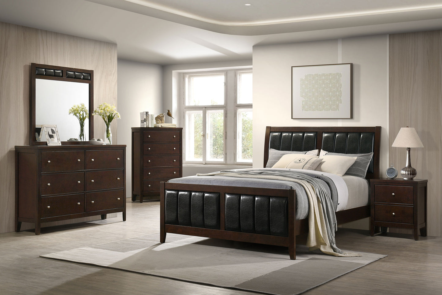 Carlton 6-drawer Dresser with Mirror Cappuccino
