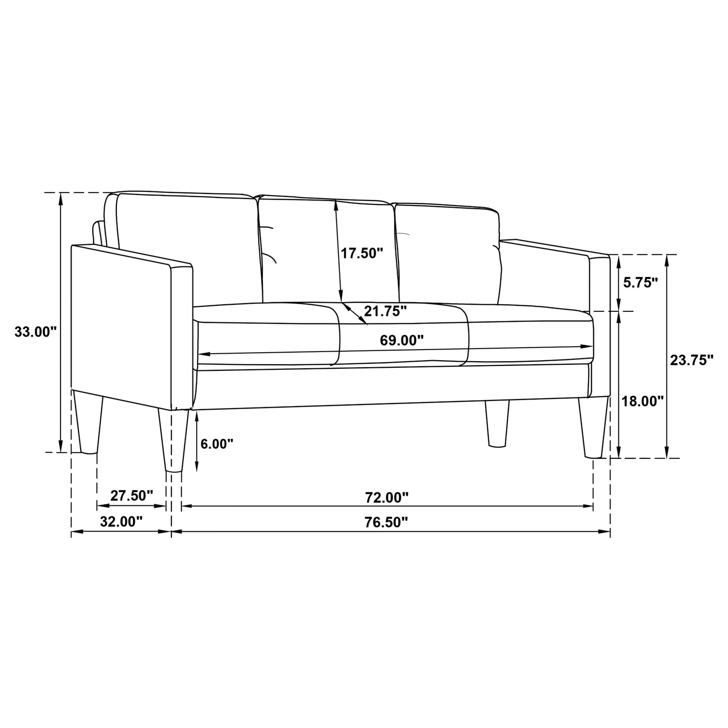 Ruth 2-piece Fabric Upholstered Track Arm Sofa Matcha Green
