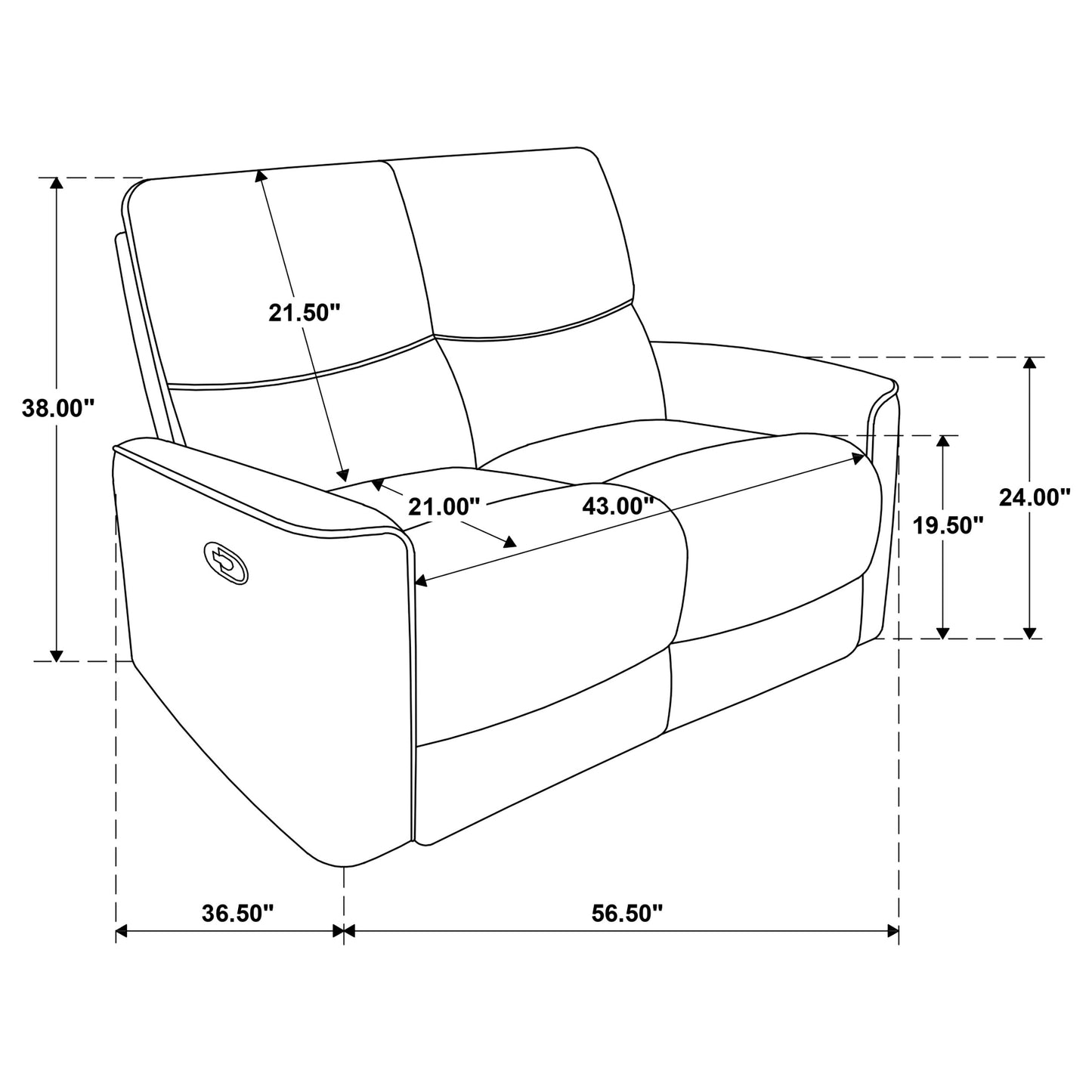 Navarro Chenille Upholstered Reclining Loveseat Dark Brown