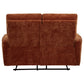 Navarro Chenille Upholstered Reclining Loveseat Burnt Orange