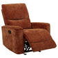 Navarro Chenille Upholstered Glider Recliner Burnt Orange