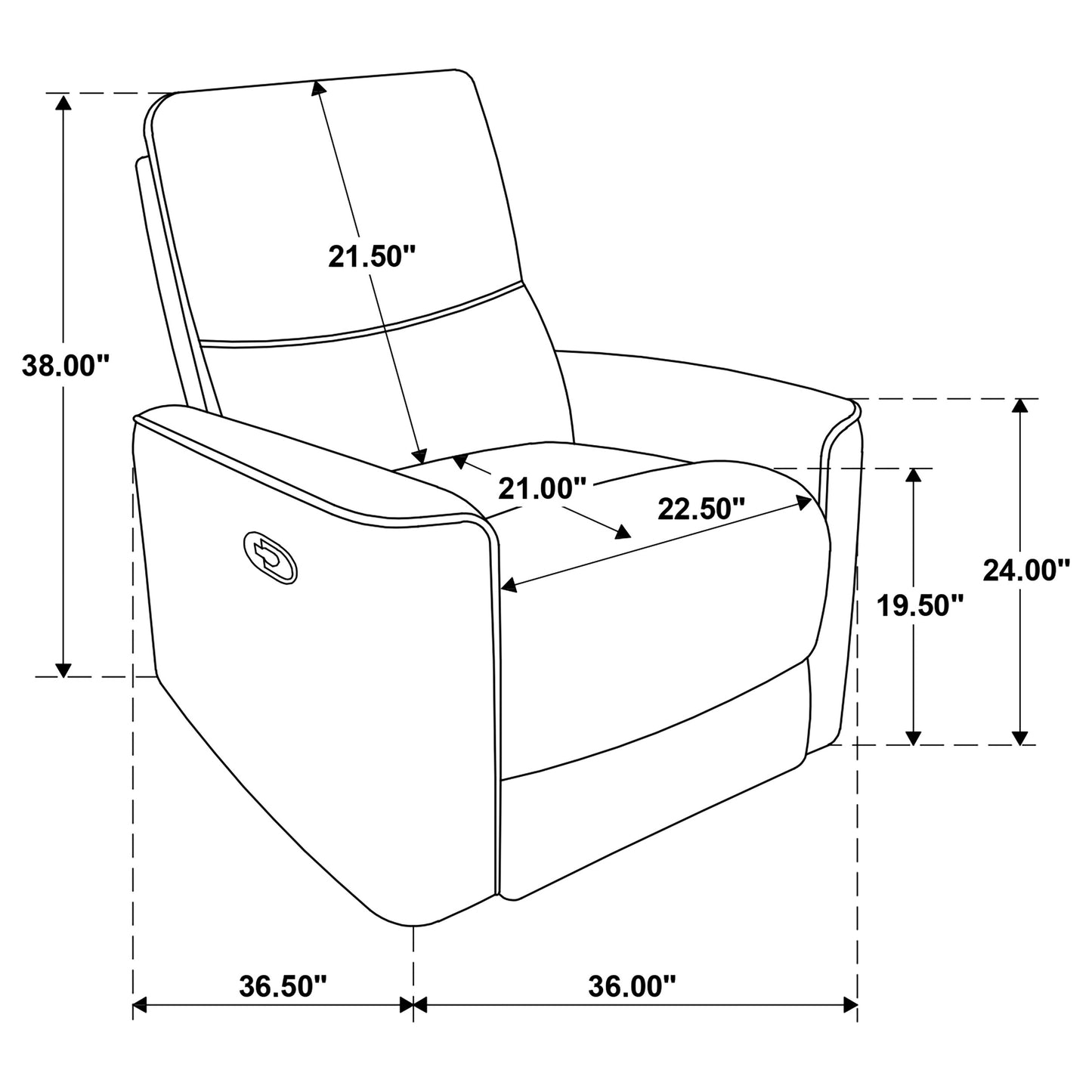 Navarro Chenille Upholstered Glider Recliner Burnt Orange