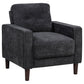 Bowen II Fabric Upholstered Track Arm Chair Steel Grey