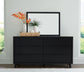 Danziar Queen Panel Headboard with Mirrored Dresser, Chest and Nightstand