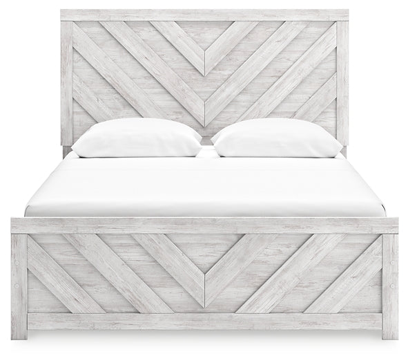 Cayboni Queen Panel Bed with Mirrored Dresser, Chest and Nightstand