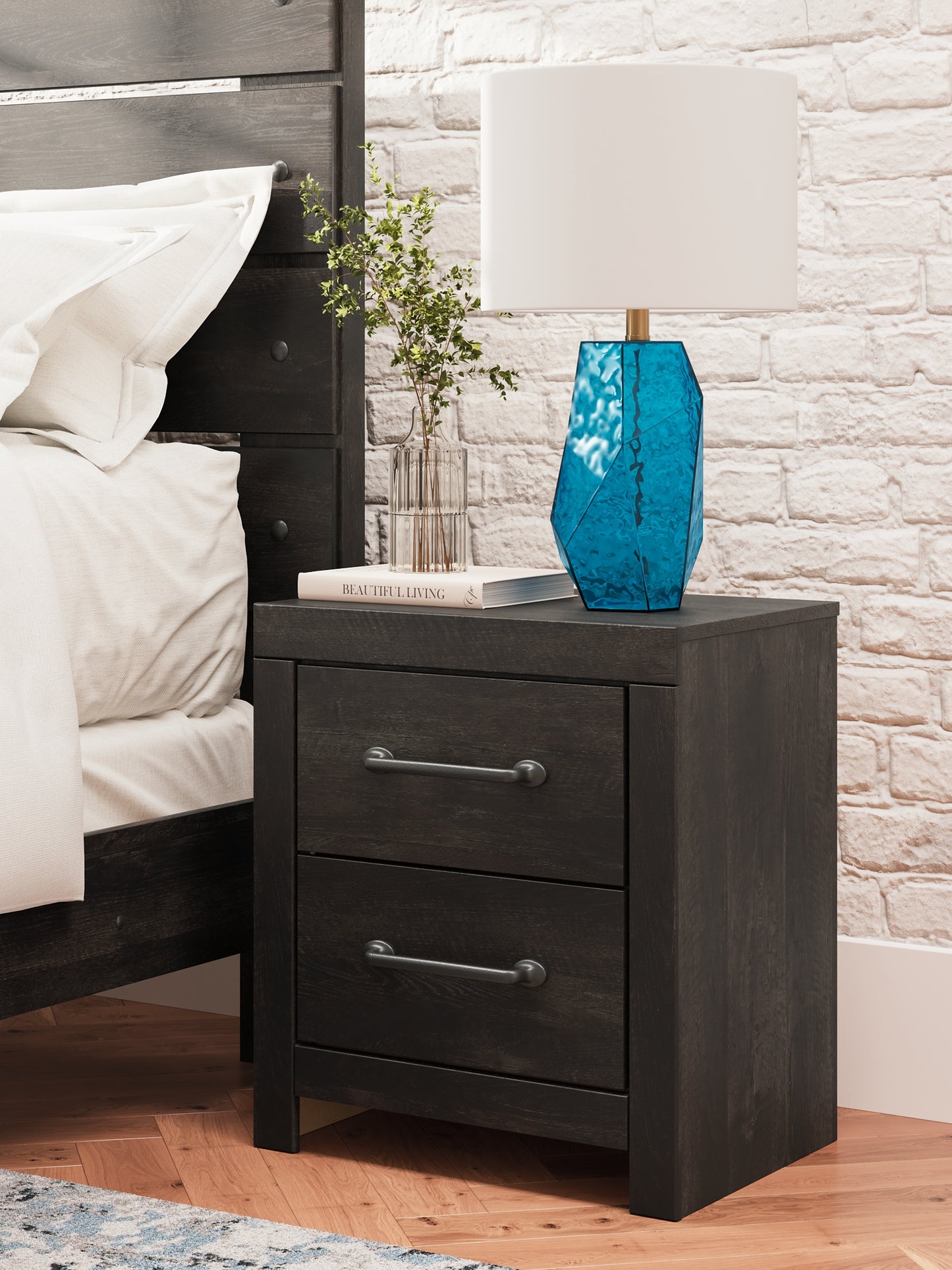 Hollivern Twin Panel Bed with Mirrored Dresser, Chest and Nightstand