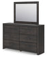 Hollivern Twin Panel Storage Bed with Mirrored Dresser