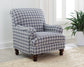 Glenn Upholstered English Arm Accent Chair Blue