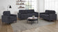 Bowen II Fabric Upholstered Track Arm Chair Steel Grey