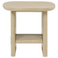 Kailani Coastal Square End Side Table with Shelf Beige Oak