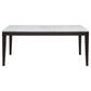 Averill 72-inch Rectangular White Marble Top Dining Table Coffee Bean