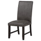 Averill Faux Leather Upholstered Dining Side Chair Dark Grey (Set of 2)