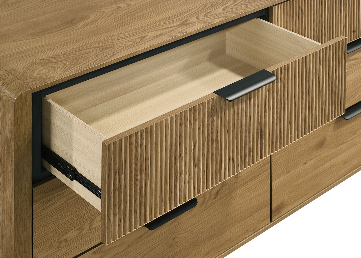 Bennett 6-drawer Bedroom Dresser and Mirror Set Light Oak