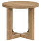 Kessler Round Sculptural Wood End Table Light Oak