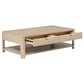 Marcelo Wood Coffee Table with 2 Drawers and Shelf Light Elm