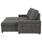 Demko Sleeper Sectional Sofa with Speaker and Storage Chaise Granite