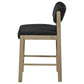 Kehoe Upholstered Counter Height Chair Black and Natural Oak (Set of 2)