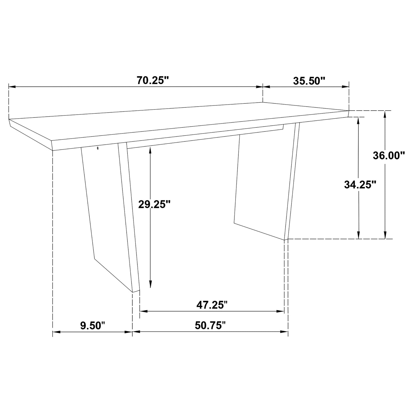 Decker 7-piece 70-inch Rectangular Counter Height Dining Set Black