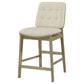 Redbridge Velvet Upholstered Counter Chair Cream and Natural Oak (Set of 2)