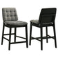 Redbridge Velvet Upholstered Counter Chair Grey and Black (Set of 2)