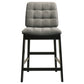 Redbridge Velvet Upholstered Counter Chair Grey and Black (Set of 2)