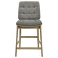 Redbridge Velvet Upholstered Counter Chair Grey and Natural Oak (Set of 2)