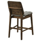 Redbridge Velvet Upholstered Counter Chair Grey and Walnut (Set of 2)