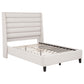 Leslie Upholstered Tufted Full Wingback Platform Bed Beige