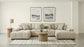 Cannella U-Shaped Double Chaise Upholstered Sectional Sofa Beige