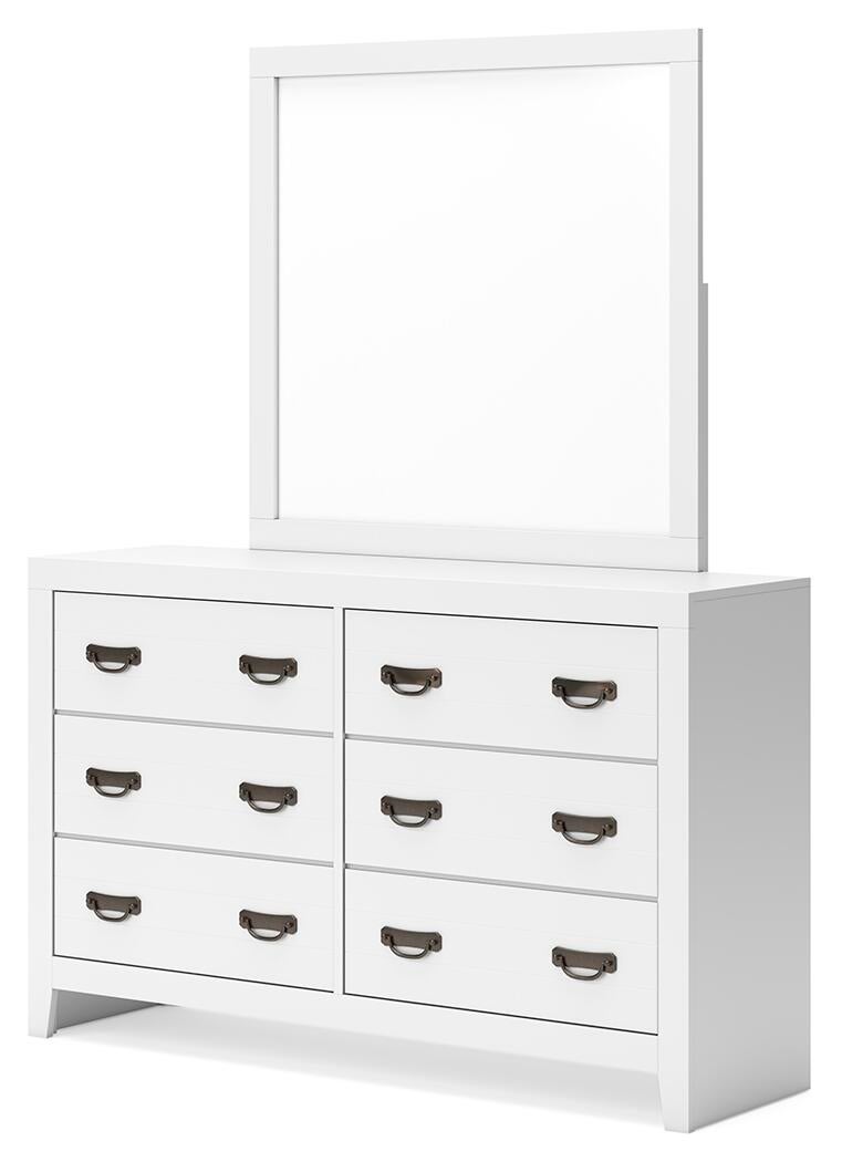 Binterglen California King Panel Bed with Mirrored Dresser