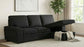Demko Sleeper Sectional Sofa with Speaker and Storage Chaise Black