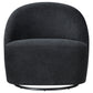 Leon Chenille Upholstered Swivel Accent Chair Black