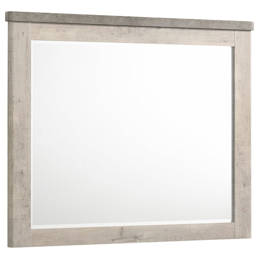 Nevado Farmhouse Beveled Dresser Mirror Grey and Weathered Taupe