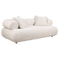 Eskola 3-seat Chenille Sofa with Rounded Shelter Arms Ivory