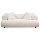 Eskola 3-seat Chenille Sofa with Rounded Shelter Arms Ivory