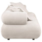 Eskola 3-seat Chenille Sofa with Rounded Shelter Arms Ivory