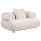 Eskola Chenille Accent Chair with Rounded Shelter Arms Ivory