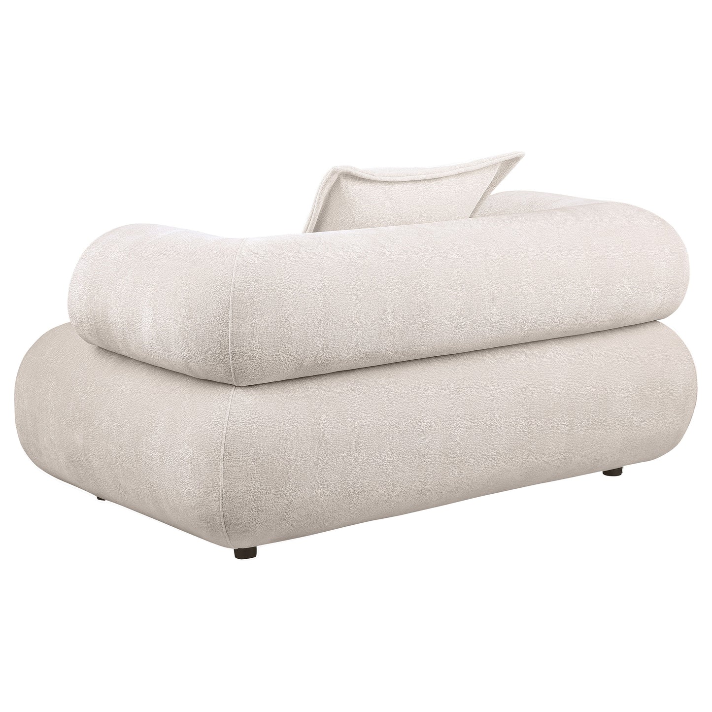 Eskola Chenille Accent Chair with Rounded Shelter Arms Ivory