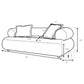 Eskola 3-seat Chenille Sofa with Rounded Shelter Arms Ivory