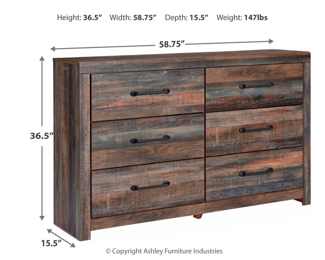 Drystan Six Drawer Dresser