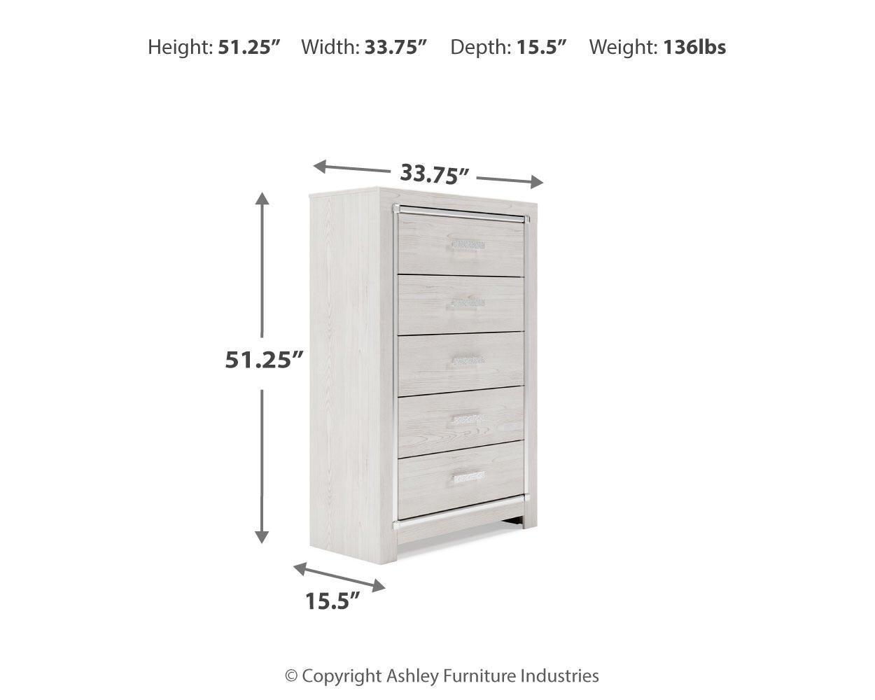 Altyra Five Drawer Chest