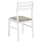 Sykes Fabric Upholstered Ladder Back Side Chair White and Beige (Set of 2)