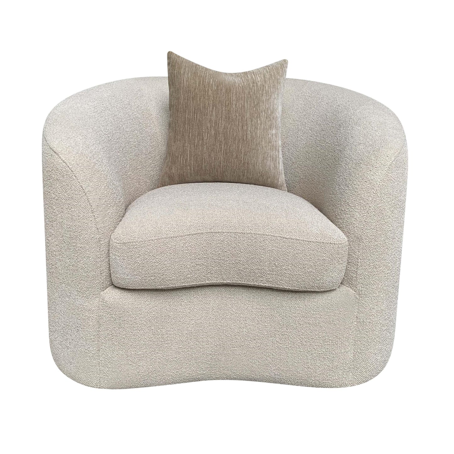 Rainn Transitional Boucle Wraparound Accent Chair Camel