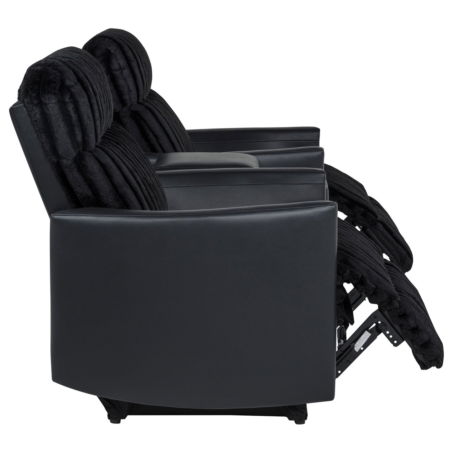 Madden 3-piece Corduroy Upholstered Manual Theater Seating Black