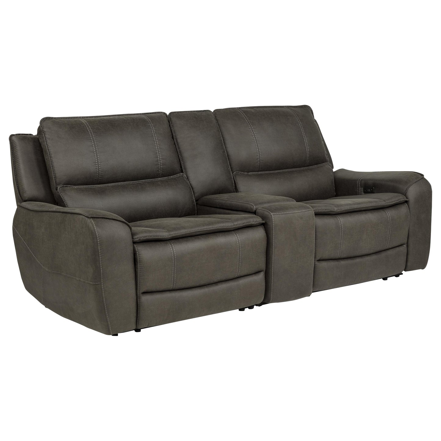 Marcell 3-Piece Power Reclining Loveseat with Charging Console Grey